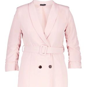 Boohoo+ Double Breast Gold Button Blazer Dress